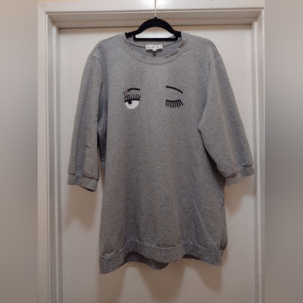 Rimini - Grey Jersey-style top with winking eye sz 5x